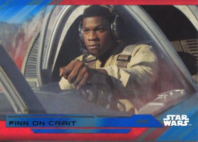 Star Wars Last Jedi Blue Parallel Base Card #95 Finn on Crait