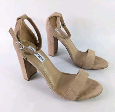 Steve Madden Nude Wildleder Leder High Heel Sandalen UK 7 EU 40