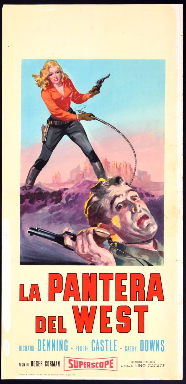 Locandina originale film La pantera del West (1956) - Regia di Roger Corman