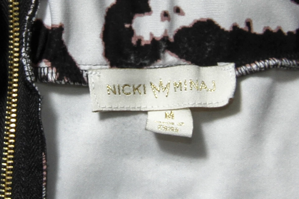 Falda de rodilla para mujer Nicki Minaj pequeña blanca negra púrpura patrón negocios informal Foto 4 de 4