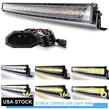 52INCH LED Light Bar Spot Flood Driving Offroad Fit Wrangler JK YJ TJ CJ LJ