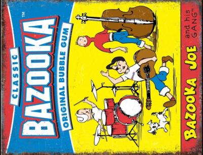 Bazooka Joe Band Retro Comic Logo Bubble Gum Home Wall Décor Metal