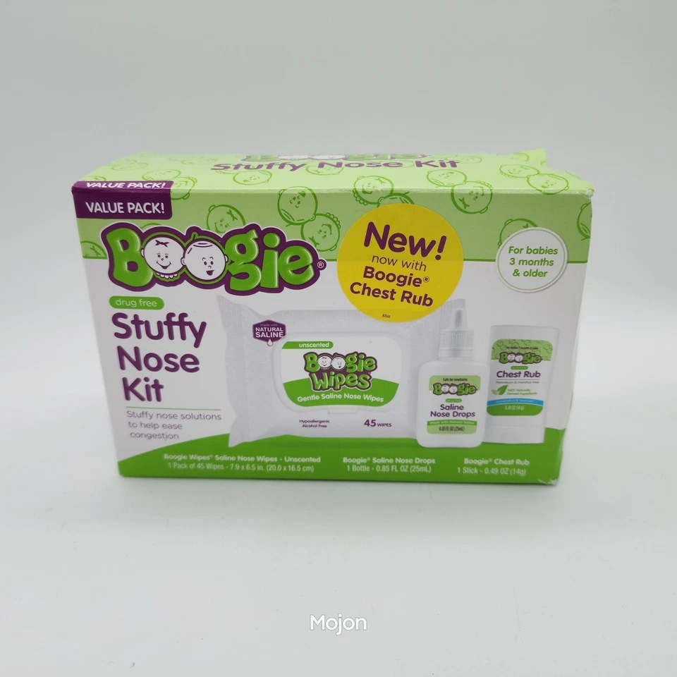 2-Pack Boogie Stuffy Nose Kit Boogie Wipes, Saline Nose Drops, Chest Rub - Image 4 of 4
