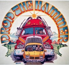 Original Vintage Drop The Hammer Trucker Truck Iron On Transfer