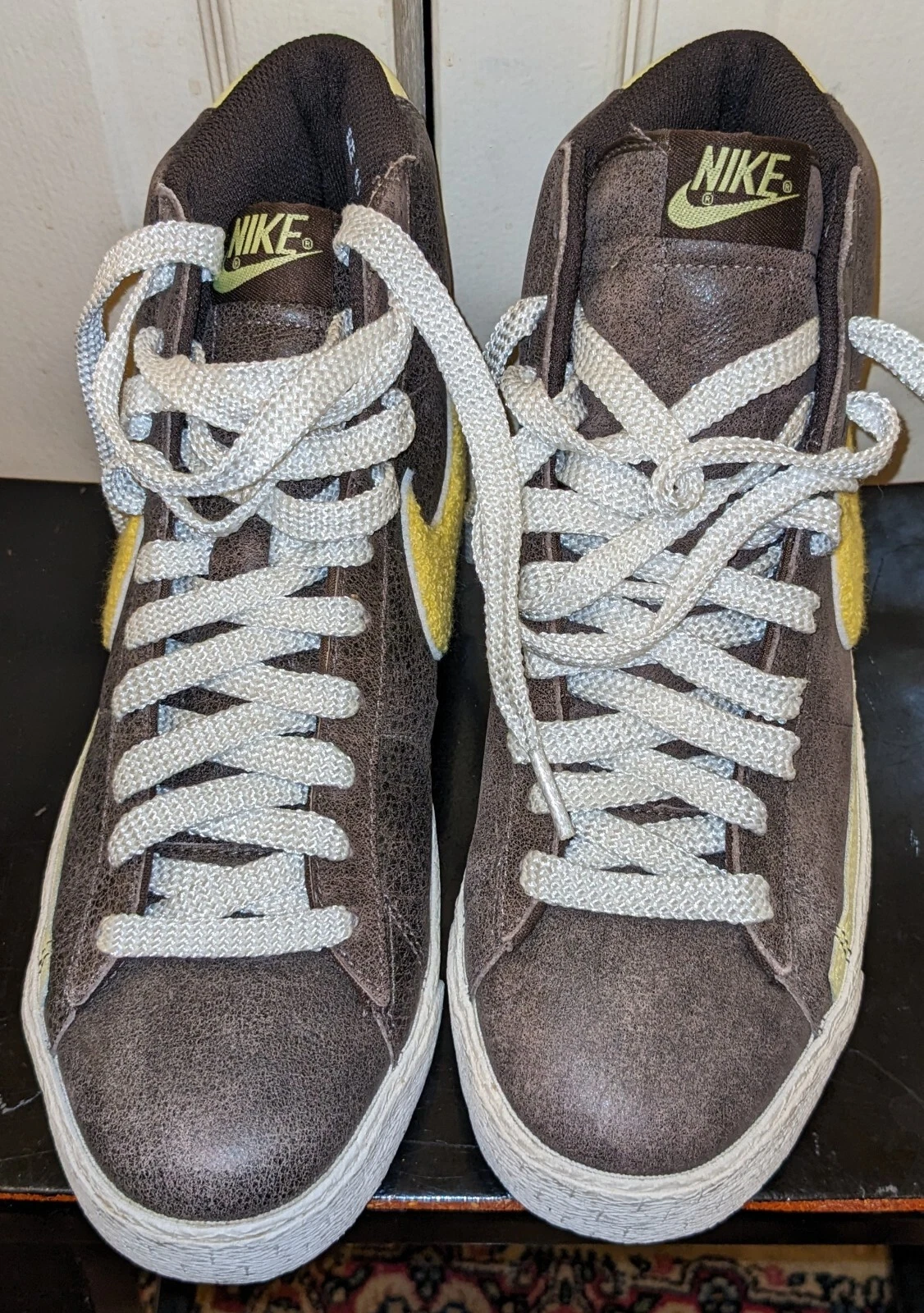 Chaussures supreme vintage Nike 2008 Nike Blazer Haut Haut Jaune/Marron Taille 9,5