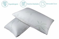 2 PCS Bamboo Shredded Memory Foam Pillow Queen King Size Washable Cover Original