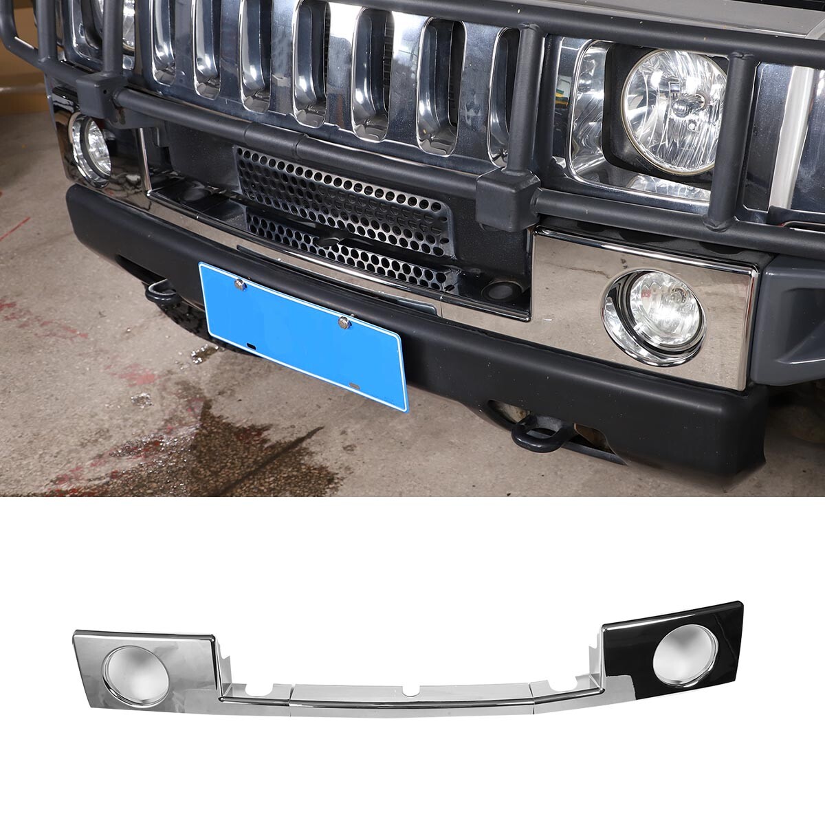 Fits 2003-09 Hummer H2 Front Bumper Panel Glossy Chrome Exterior