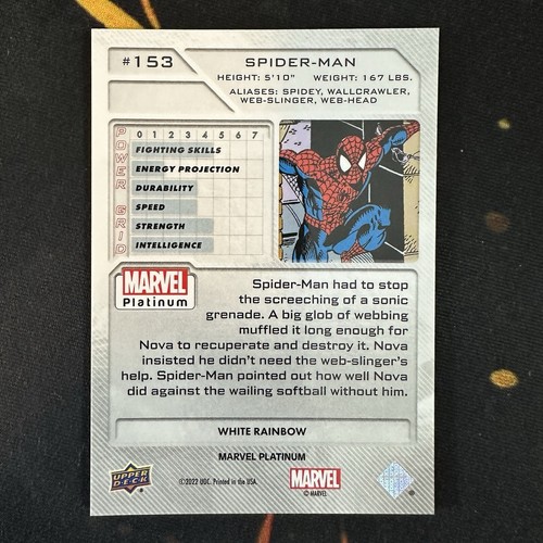 2023 Upper Deck Marvel Platinum High Series White Rainbow SPIDER-MAN #153 - Picture 2 of 2