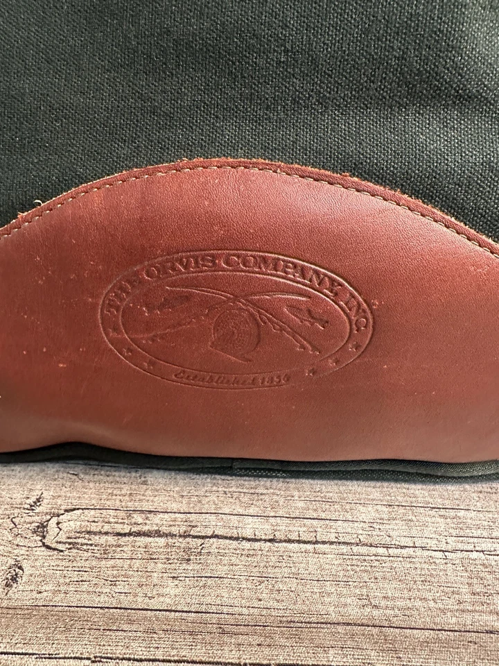Equipaje de mano vintage Orvis Battenkill de lona verde cuero doble cara Foto 2 de 4