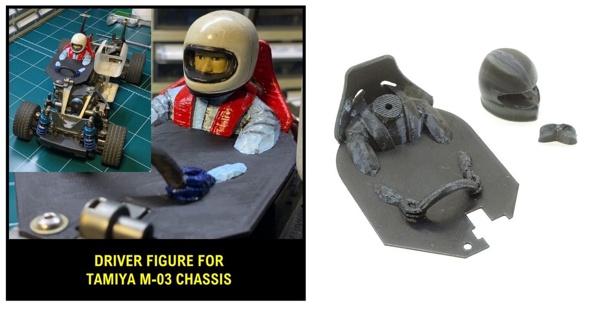 TAMIYA M-03 メカ付き 3D Printed Paintable Driver Figure Set for Tamiya M-03 M03