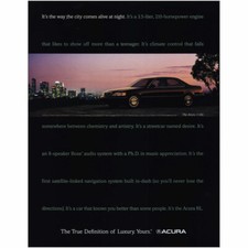 Publicité vintage imprimée Acura : Way the City Comes Alive at Night 1998
