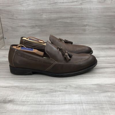 Robert Wayne Loafers Mens 8 Brown Leather Slip On Tassel  display picture 1