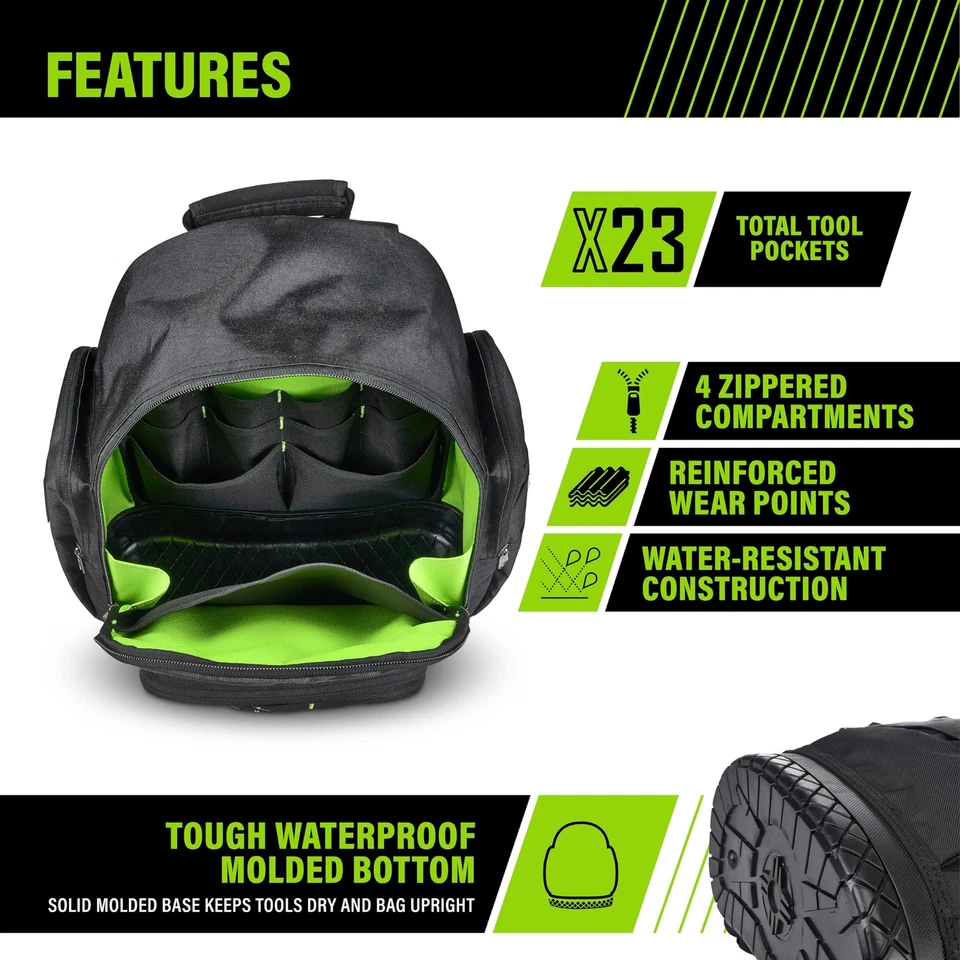 AWP Extreme Tool Backpack, Heavy-Duty Tool Bag with Padded Shoulder, Back, an... - Image 2 of 4