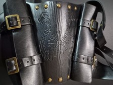 Medieval Viking Wide Belt PU Leather Armor Belt Knight Corset Belt Embossed...