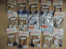 15 Assorted Internal PC Power Adapter Cables  SATA, Molex and Others  56007A 