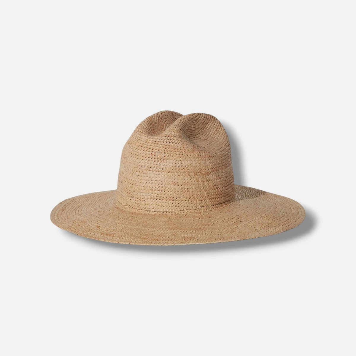 Janessa Leone Corbin Brown Straw Fedora Hat Medium 57cm Wide Brim USA Packable Other Janessa Leone Corbin Brown Straw Fedora Hat M 57cm USA  main image 2