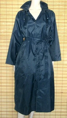BLAUER REGENMANTEL - RAINCOAT - NYLON - VINTAGE - K-WAY - GR. S - Bild 1 von 4