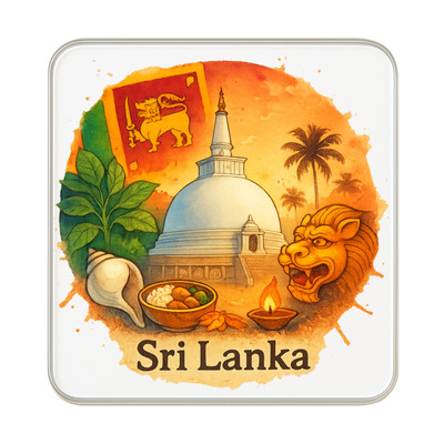 Sri Lanka Kühlschrankmagnet | Reise Souvenir Sammlerstück Geschenk