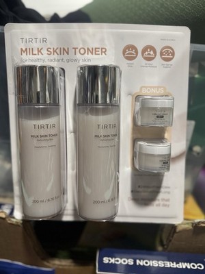 TIRTIR Milk Skin Toner Glow Set 2x200ml 2x15ml Ceramic Cream Hydrating K-Beauty