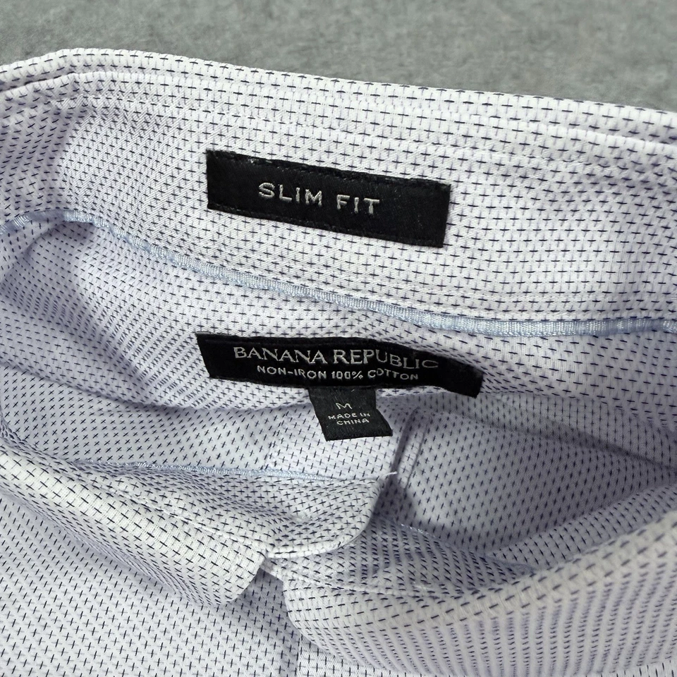 Banana Republic Slim Fit Long Sleeve Button-Up Dress Shirt Men's Sz Medium White - Image 4 of 4