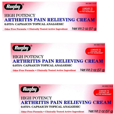 Rugby Arthritis Pain Relieving Cream - 2 oz | Zostrix HP (07-2027) - 3 Pack