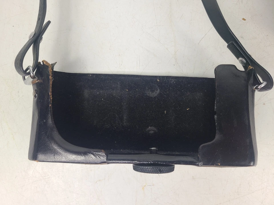 Estojo de câmera vintage para câmeras de filme Canon 35mm couro preto feito no Japão - Imagem 3 de 4