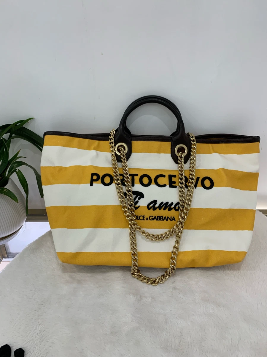 Dolce&Gabbana Striped Canvas Exterior Bags & Handbags for Women