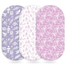 Baby Bassinet Sheets Girl Boy, Fitted Bassinet Sheet Set 3 Pack Bassinet Matt...