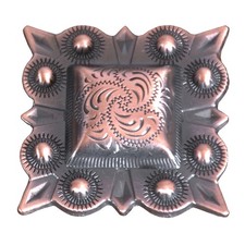 17HS Western Screw Back Concho Square Copper Engraved Saddle Horse 1.5 In