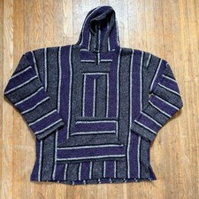 Mexican Baja Striped Pullover Hoodie  Size XL - Unisex - Boho Beach Hippie Cali
