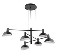 Moderne HäNgelampe Metall Schwarz Weiß E14 6-Flammige Wohnzimmer Pendel Leuchte