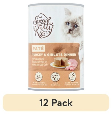 Turkey Giblets Pate Dinner Wet Cat Food 22 Ounce Can 12 Pack Balanced Formula
