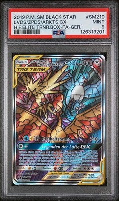 Pokémon Lavados Zapdos Arktos GX SM210 PSA 9 Deutsch Verborgenes Schicksal