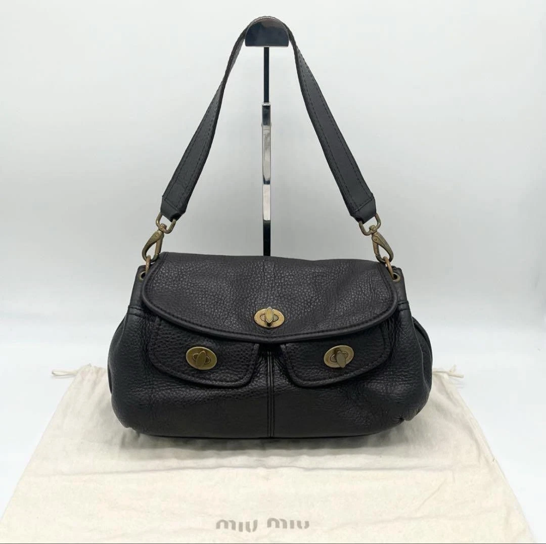 Miu Miu Turn Lock Women's Leather Exterior Bags & Handbags
