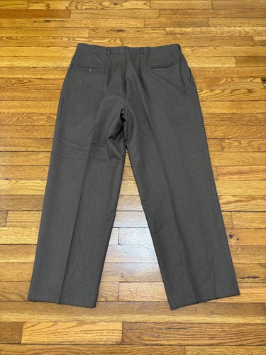 Pantalone elegante uomo Burberry's vintage taglia 35x28 marrone lana plissettato - Foto 6 di 10