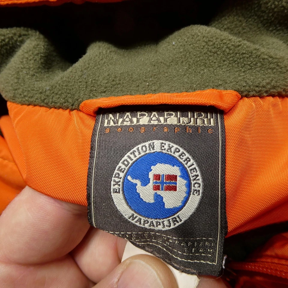 Chaqueta Napapijri Para Hombre Mediana Naranja Con Capucha Anorak Pullover Forrado de Vellón Media Cremallera Foto 4 de 4