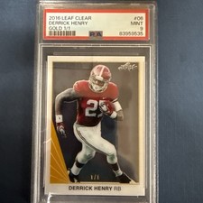 2016 Leaf Clear Derrick Henry Gold 1/1 Rookie Card. rookie card picture