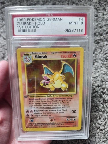 pokemon psa 9 1st ed holo charizard (German)