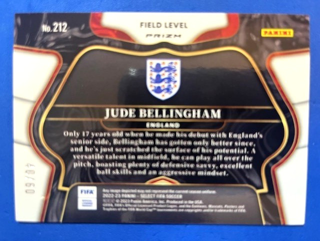 Jude Bellingham 2022-23 Panini Select FIFA Soccer Orange Prizm /60 Field Level view 2