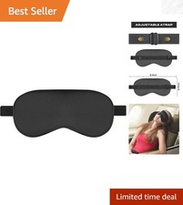 Luxurious Silk Sleep Mask - Adjustable Lightweight for Restful Naps - Black