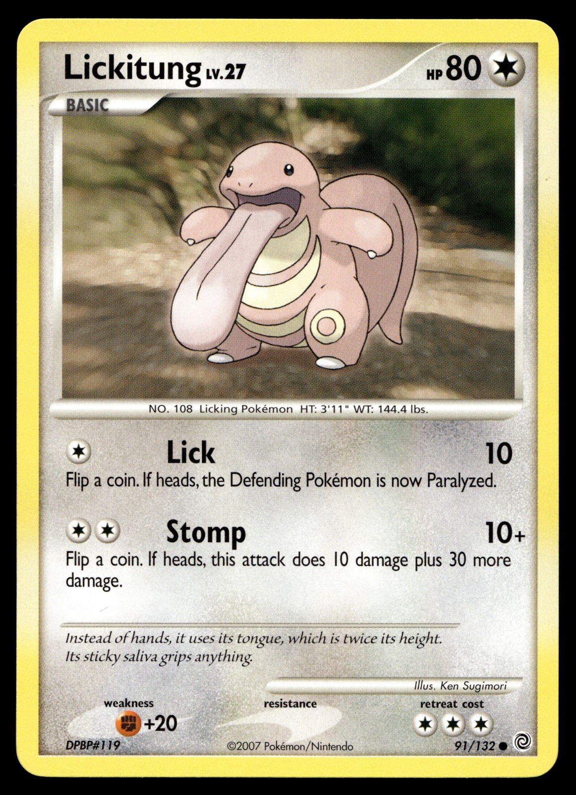Lickitung Pokemon Secret Wonders 91/132 MP