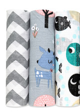 3 PACK Muslin BABY SOFT 100 Cotton Cloths Bib Comforter Baby Shower Gift