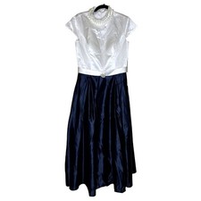 NWT LT LanTing Bride Pearl Formal Wedding Guest Evening Gown Navy US 10