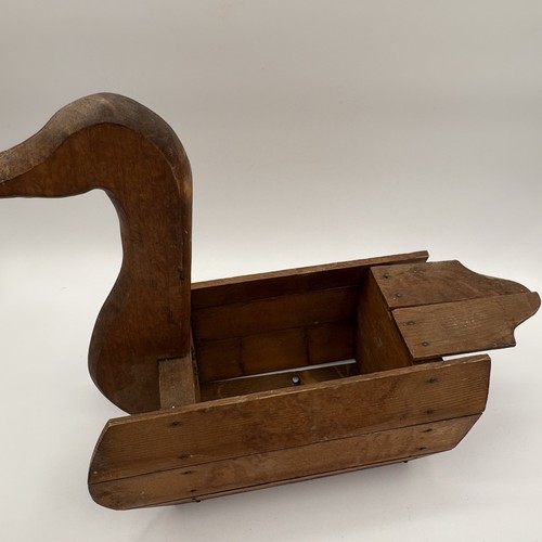 Vintage Holz Gans Ente Pflanzkasten Volkskunst Handarbeit rustikal Landhaus Deko - Bild 2 von 9