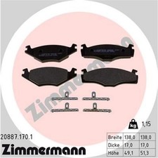 1x Zimmermann 20887.170.1 Bremsbelagsatz für VW SEAT POLO IBIZA 86C 80 6N1 86CF