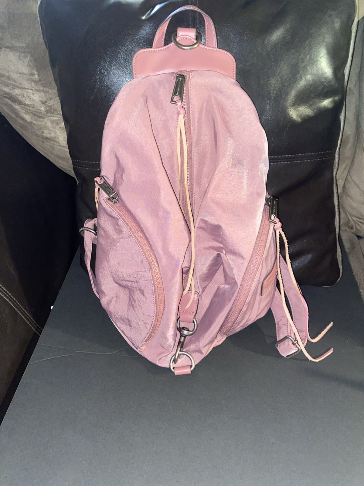 Rebecca Minkoff Julian Dusty Pink Nylon/Leather Backpack | eBay display picture 3