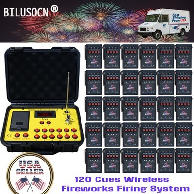120Cues Professional Fireworks Firing System Wireless Remote Sequential US Stock