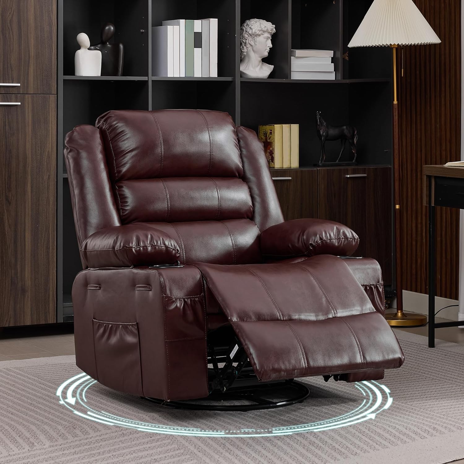 For Adult, Linen Rocker Chair With 2 Side Pockets