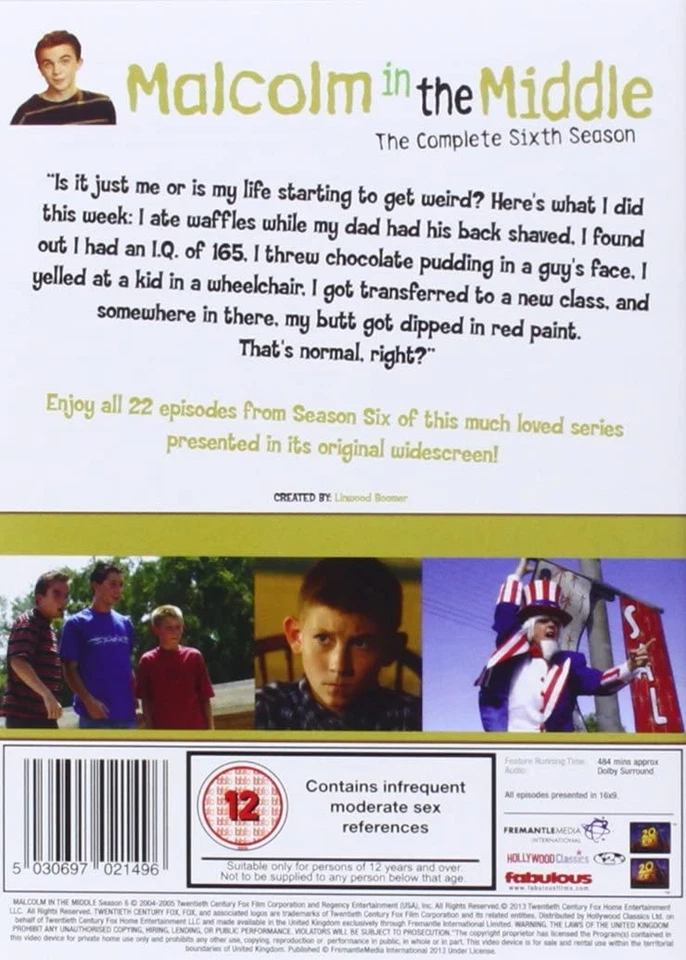 Malcolm in the Middle: The Complete Sixth Season (DVD) Frankie Muniz (UK IMPORT) - Image 3 of 3