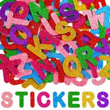 448 Pcs Letter Stickers Glitter Foam Alphabet Stickers,1.5 Vibrant Colors